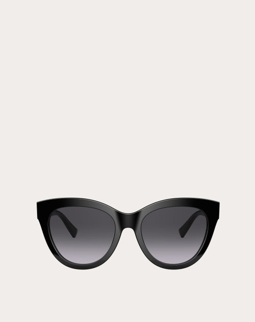 Valentino - Rectangular Acetate Frame Roman Stud - Black - Woman - Eyewear