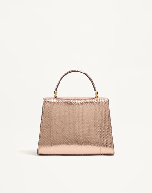 Valentino Garavani - Valentino Garavani Vsling Small Handbag In Laminated Elaphe - Pink - Woman - Top Handle Bags