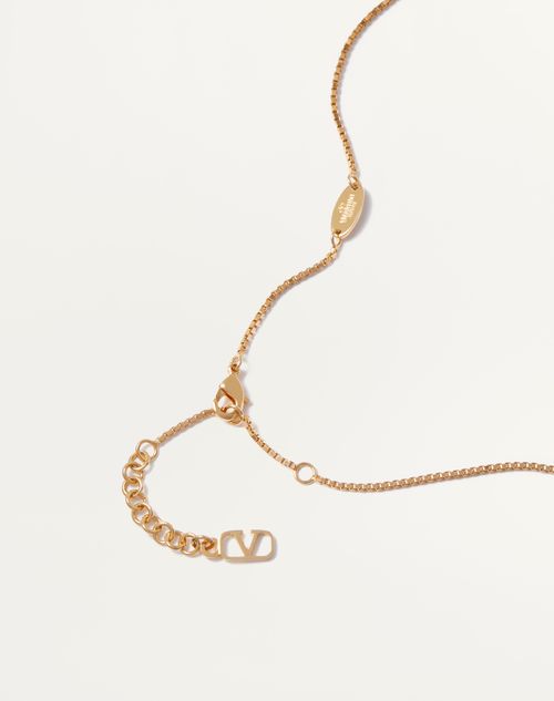 Valentino Garavani - Vロゴ シグネチャー メタル X スワロフスキー®パール ネックレス - ゴールド - ウィメンズ - ジュエリー