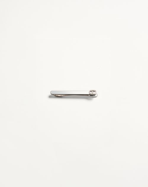 Valentino Garavani - Valentino Garavani Vlogo Signature Metal Tie Clip - Transparent - Man - Jewelry