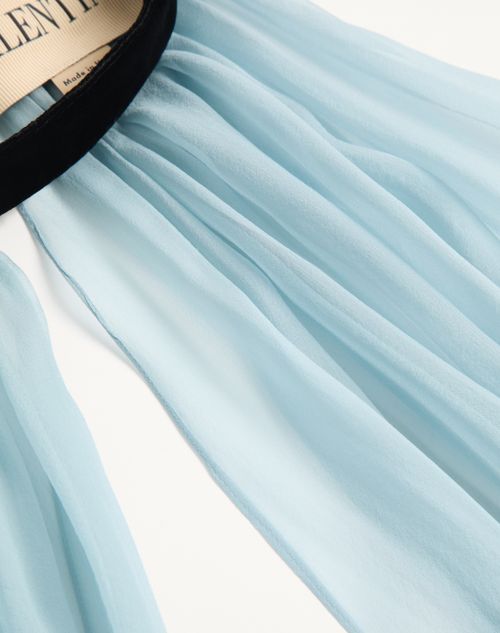 Valentino - Cape Longue En Mousseline - Bleu D'azur - Femme - Vestes Et Manteaux