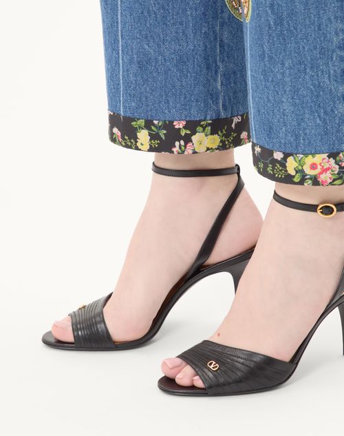 Ladycrush Sandal In Kidskin 85mm for Woman in Electric Ladycrush Sandal In Kidskin 85mm for Woman in Electric