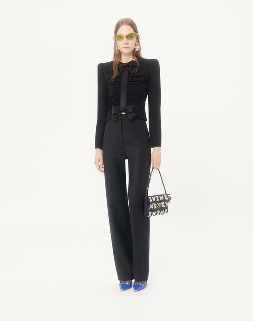 Valentino - Cropped Jacket In Crispy Light Wool - Black - Woman - Jackets And Blazers