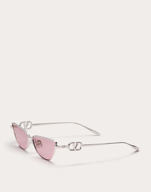 Valentino - Vlogo Sign Cat-eye Titanium Frame - Maroon - Unisex - Eyewear