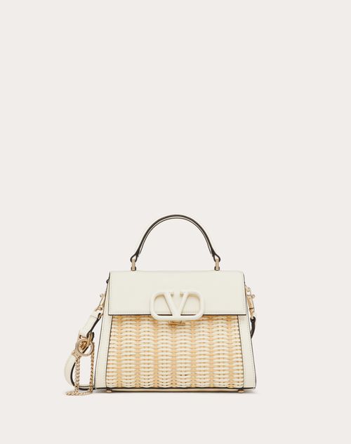 Valentino Garavani - Small Vsling Wicker Handbag - Natural/ivory - Woman - Top Handle Bags