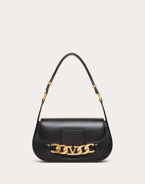 Valentino Garavani - Vlogo Chain Shoulder Bag In Calfskin - Black - Woman - Vlogo Chain - Bags