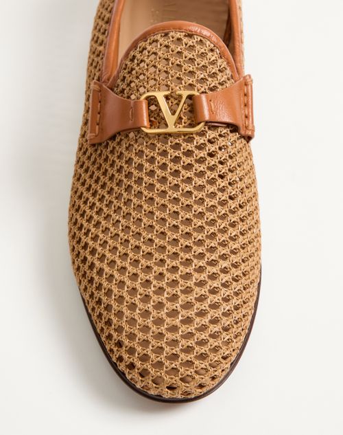 Valentino Garavani - Wolfe Loafer In Woven Raffia - Beige - Man - Loafers And Driver