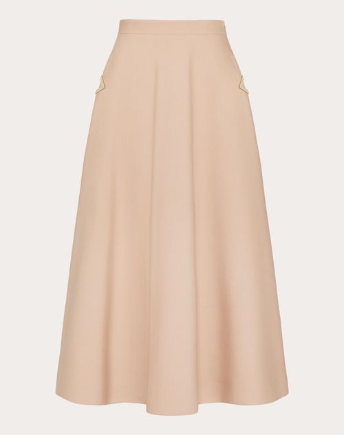 Valentino - Jupe Mi-longue En Crêpe Couture - Poudre - Femme - Cadeaux Pour Elle