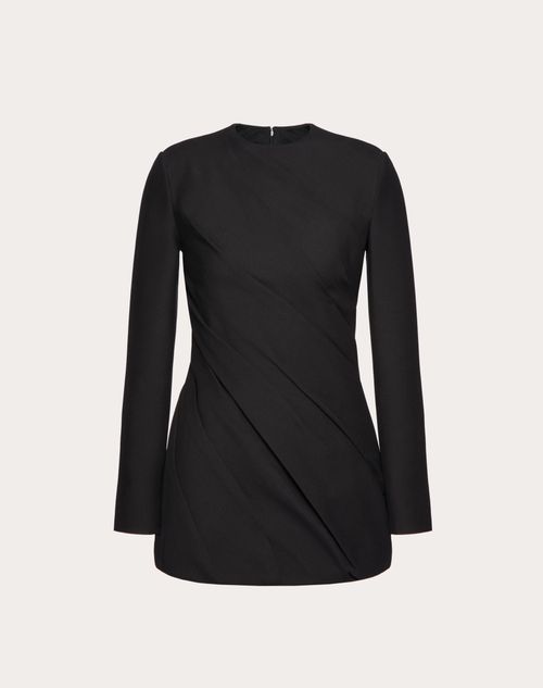 Valentino - Vestido Corto De Crepe Couture - Negro - Mujer - Vestidos