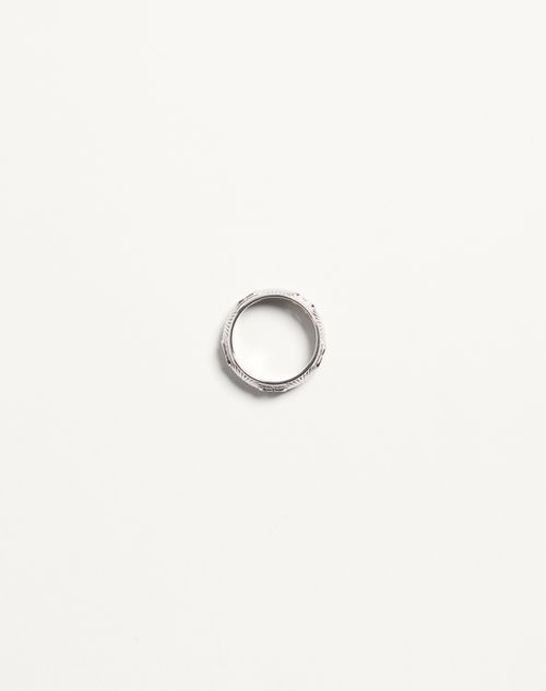 Valentino Garavani - Ovalette Metal Ring - Palladium - Man - Jewellery