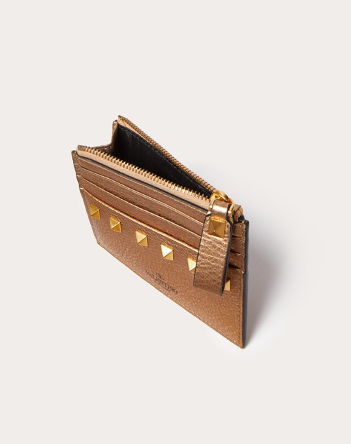 valentino garavani rockstud leather card holder