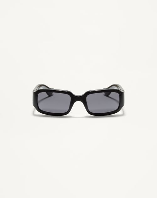 Valentino - Rectangular Acetate Eyewear - Black/grey - Unisex - Eyewear