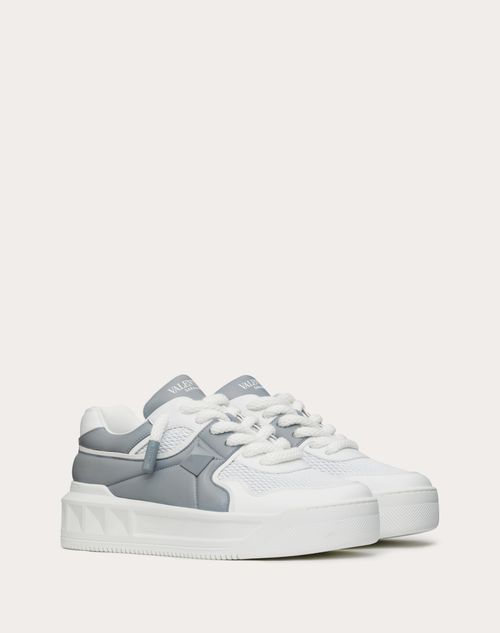 Valentino Garavani - Low-top One Stud Xl Sneaker In Perforated Nappa Leather - White/nuage - Man - Shoes