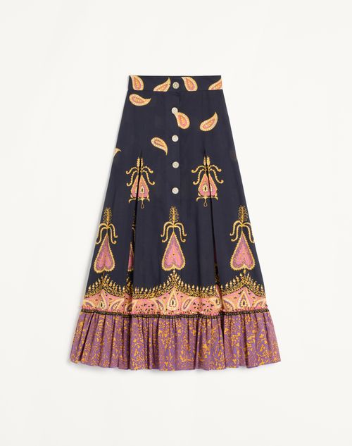 Valentino - Gonna In Mussola Voyage Imaginaire - Multicolor - Donna - Gonne