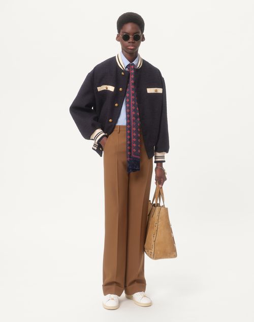 Valentino - Cotton Oxford Shirt With Vlogo Embroidery - Azure - Man - Shirts