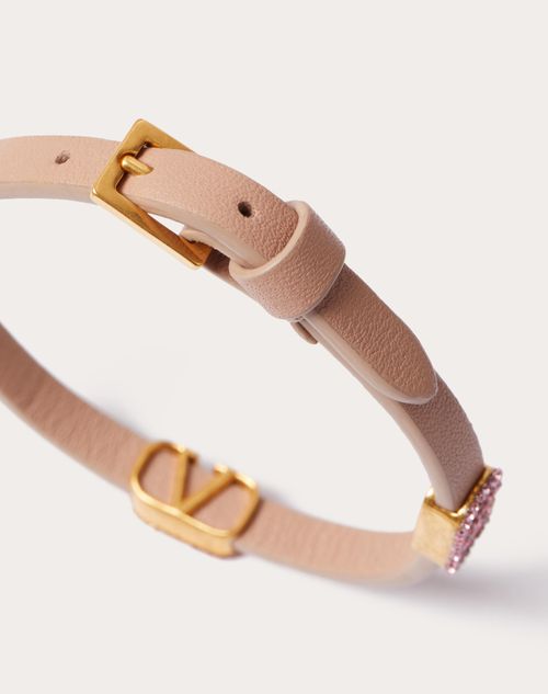 Vロゴ シグネチャー レザー ブレスレット for ウィメンズ インチ Vロゴ シグネチャー レザー ブレスレット for ウィメンズ インチ