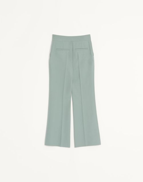 Valentino - Light Diagonal Wool Trousers - Sage - Woman - Trousers And Shorts