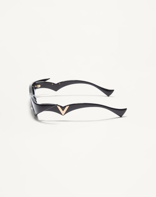 Valentino - Geometrische Acetat-brillen - Schwarz/silber - Unisex - Sonnenbrillen