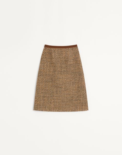 Valentino - Gonna In Fantasy Tweed - Marrone/multicolor - Donna - Gonne
