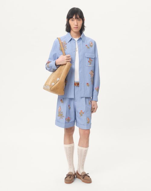 Valentino - Denim Shirt With Embroidery - Man - Gifts For Him