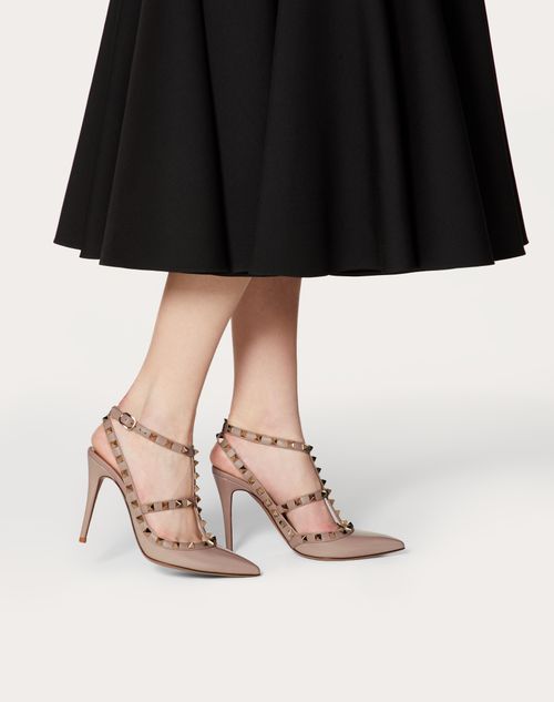 Rockstud Caged Pump 100mm for Woman in Candy Rose/poudre | Valentino US