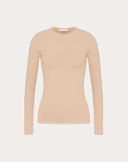 Valentino - Stretched Viscose Sweater - Sand - Woman - Knitwear