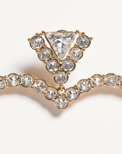 Valentino Garavani - Coeur Royal Earrings In Metal And Swarovski® Crystals - Gold/crystal - Woman - Fashion Jewelry