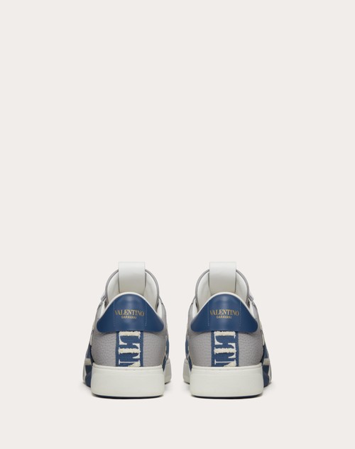 Valentino Garavani Blue & Black Toile VLogo Iconographe Sandals
