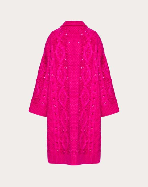 Valentino - Embroidered Mohair Wool Coat - Pink Pp - Woman - Coats And Outerwear