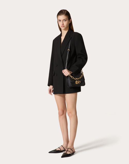 Valentino Garavani - Vlogo O'clock Small Nappa Leather Shoulder Bag With Chain - Black - Woman - Shoulder Bags