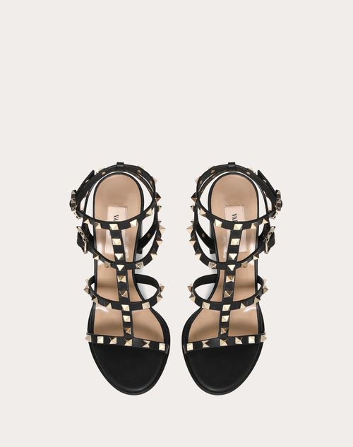 Valentino Garavani Rockstud Metallic Calfskin Ankle Strap Sandal