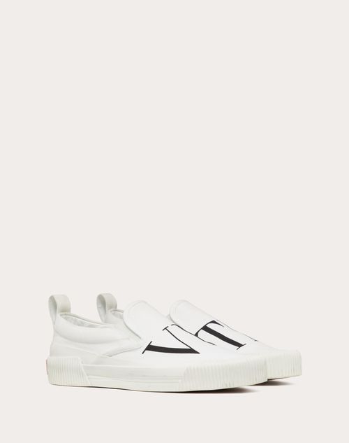 Valentino Garavani - Vltn Fabric Slip-on Sneaker - White/ Black - Man - Sneakers