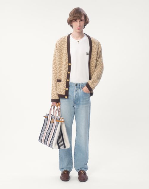 Valentino - Cotton T-shirt With Vlogo Patch - Ivory - Man - T-shirts And Sweatshirts