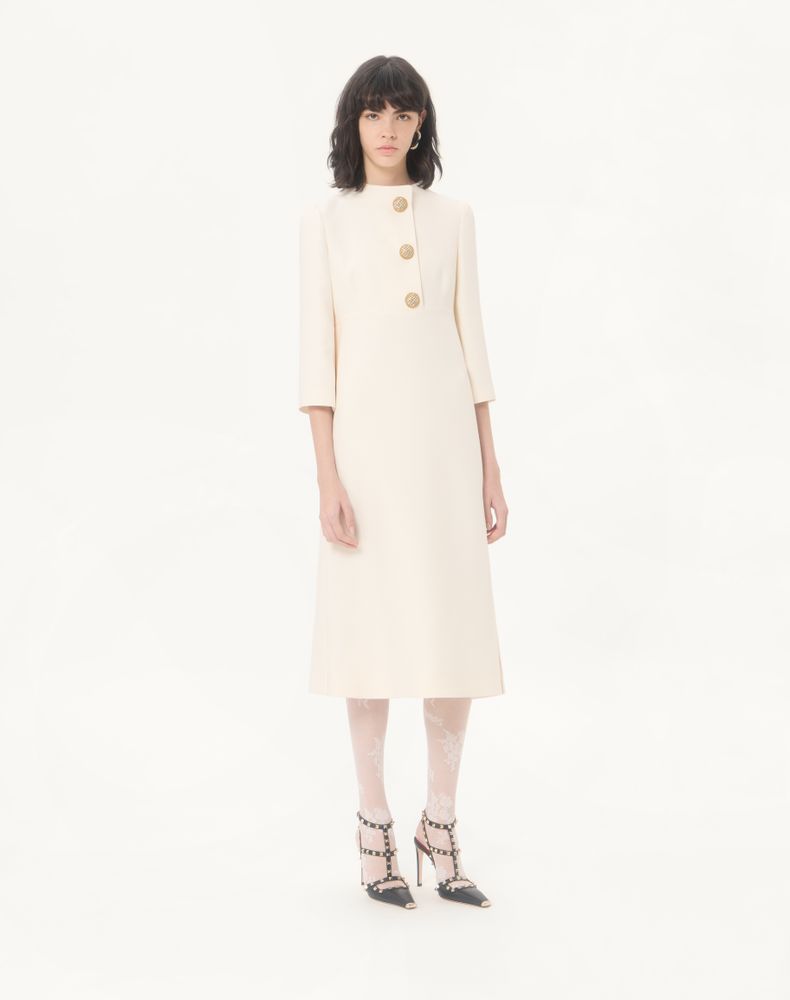 Valentino Crepe Couture Midi Dress Woman Ivory 36
