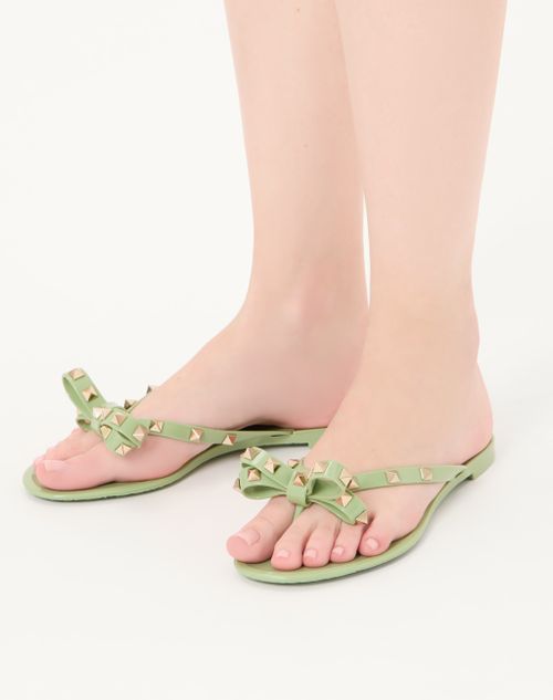 Valentino Garavani - Rockstud Rubber Slipper - Mint - Woman - Slides And Thongs