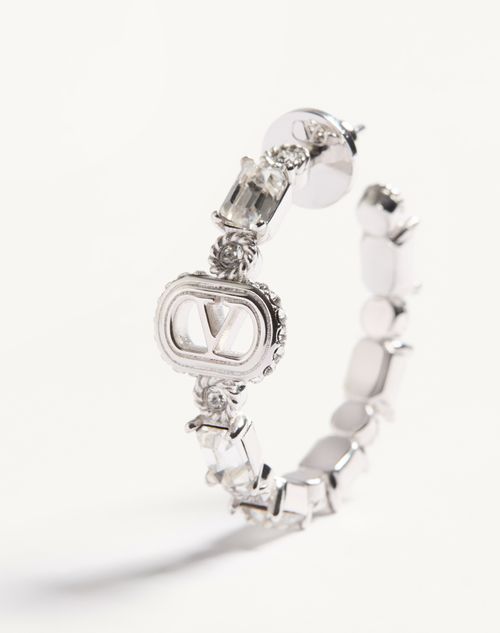 Valentino Garavani - Ovalette Metal And Swarovski® Crystal Earrings - Rhodium/crystal - Woman - Jewellery