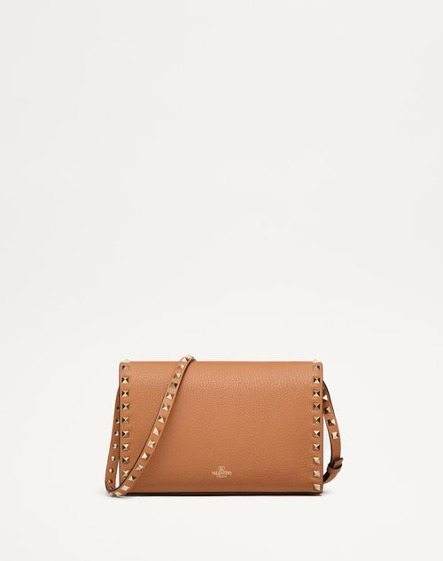 Small Rockstud Grainy Calfskin Crossbody Bag for Woman in Small Rockstud Grainy Calfskin Crossbody Bag for Woman in