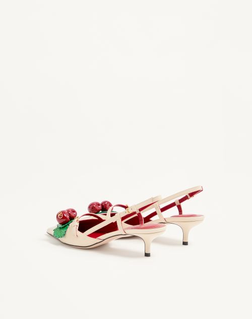 Valentino Garavani - Cherryfic Slingback Pumps In Kid 45mm - Butter/multicolor - Woman - Pumps And Slingbacks