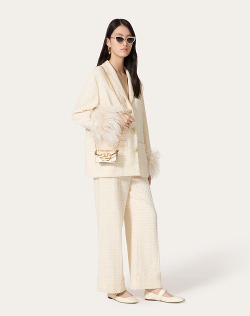 Valentino - Delicate Tweed Jacket - Natural - Woman - Jackets And Blazers