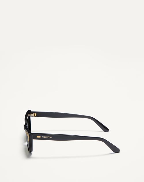 Valentino - MARCO ESTILO OJO DE GATO DE ACETATO - Negro/verde - Mujer - Gafas De Sol