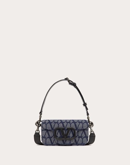 Valentino Garavani - Mini Toile Iconographe Locò Shoulder Bag In Denim-effect Jacquard Fabric - Denim/black - Man - Shoulder Bags