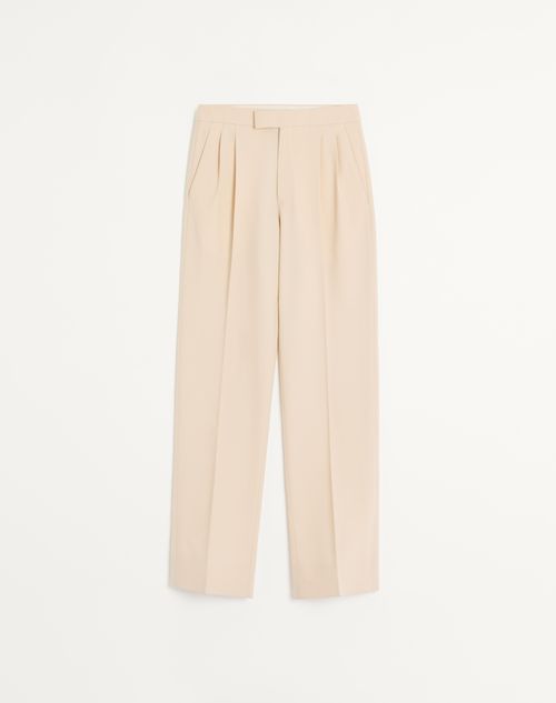 Valentino - Wool Gabardine Trousers - Cream - Man - Trousers And Shorts