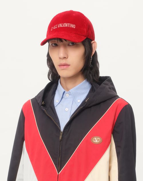 Valentino Garavani - Chez Valentino Velvet Baseball Cap With Embroidery - Pink/butter - Man - Soft Accessories - M Accessories