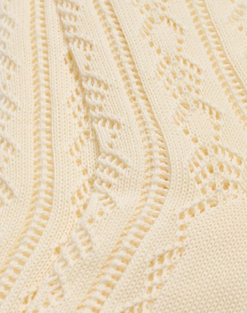 Valentino - Perforated Cotton Socks With Vlogo - Cream - Man - Man Ready To Wear Sale