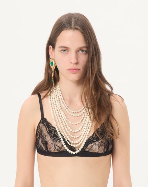 Valentino - Lace Bra - Black - Woman - Shirts And Tops
