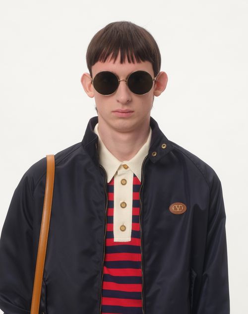 Nylon Blouson With Vlogo Patch for Man in Navy | Valentino US Nylon Blouson With Vlogo Patch for Man in Navy | Valentino US