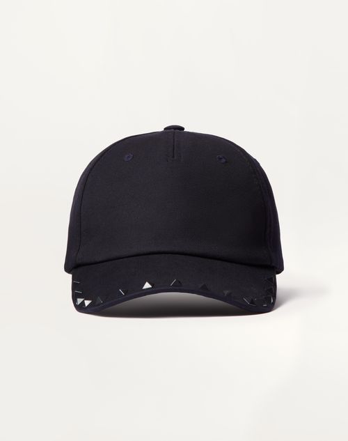 Valentino Garavani - Rockstud Cotton Baseball Cap With Stud Appliqué - Navy - Man - Man