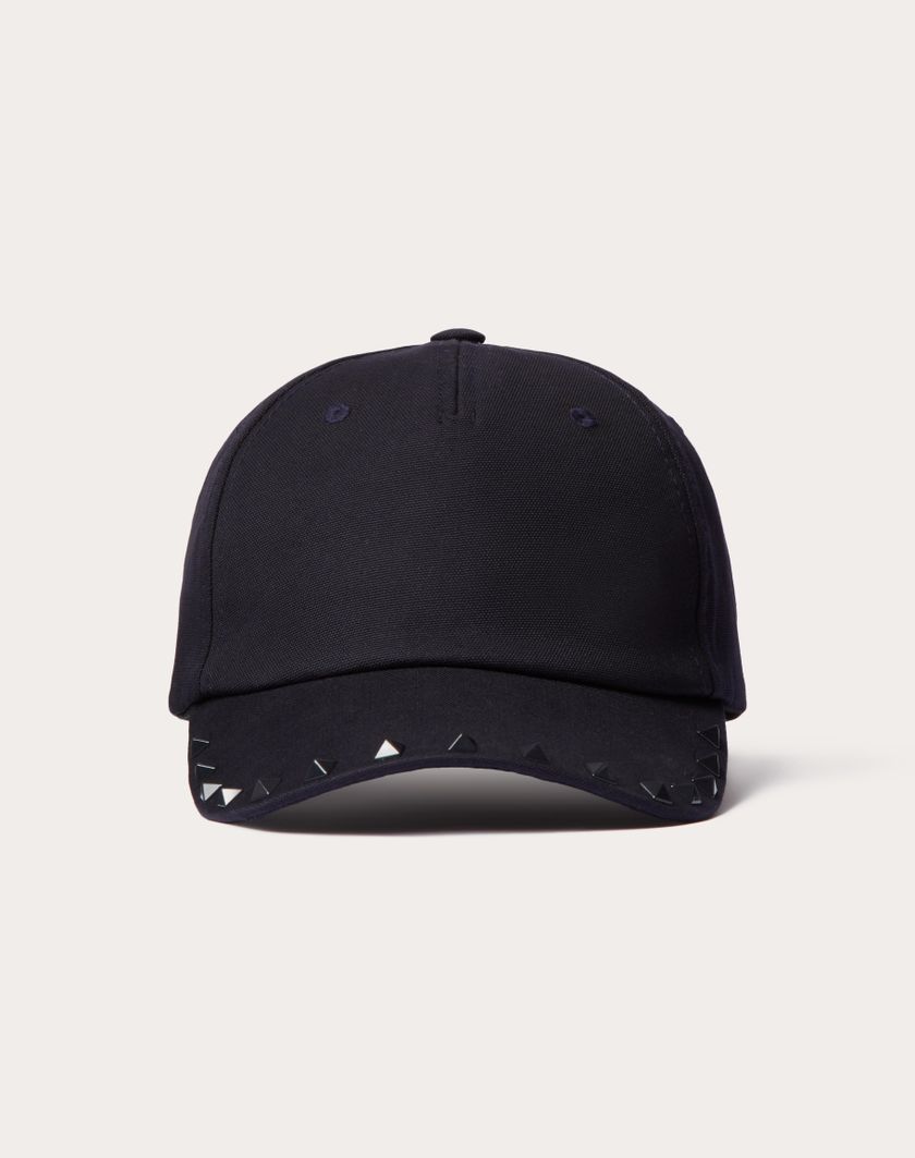 Valentino Handbags Cappello Baseball Rockstud In Cotone Con Applicazione Stud per Uomo in Navy | Valentino IT