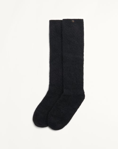 Valentino - Chaussettes En Mohair - Noir - Femme - Accessoires Textiles