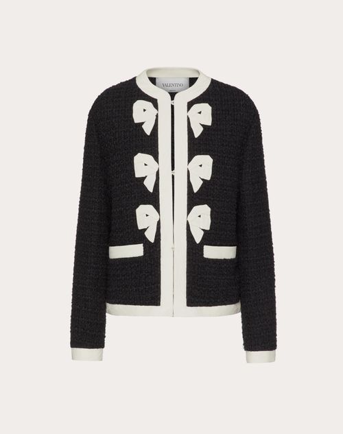 Valentino - Embroidered Wool Tweed Jacket - Black/ivory - Woman - Woman Ready To Wear Sale